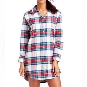 Vineyard Vines Jolly Plaid Flannel Pajama Shirt Size XXS